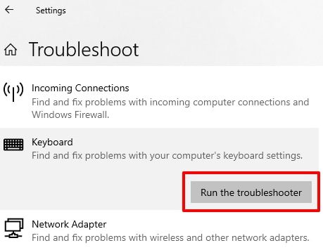 Run the troubleshooter