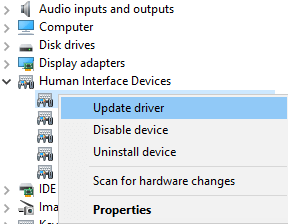 Human Interface Devices Wacom Tablet driver and choose the Update driver
