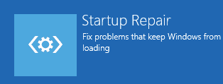 Select the Startup Repair option from the Advanced options