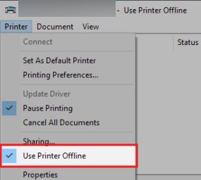 Use Printer Offline
